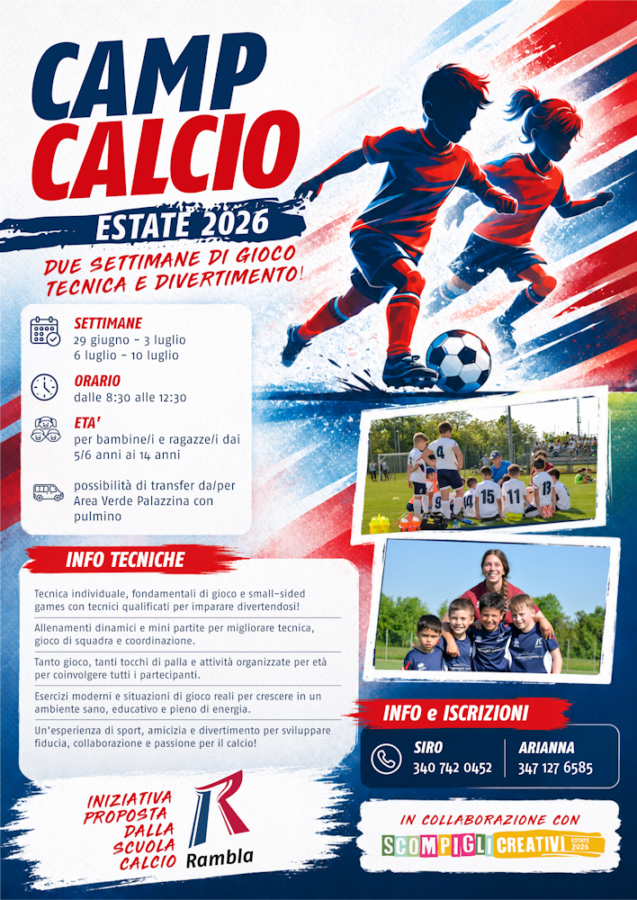 poster camp calcio luglio 2026